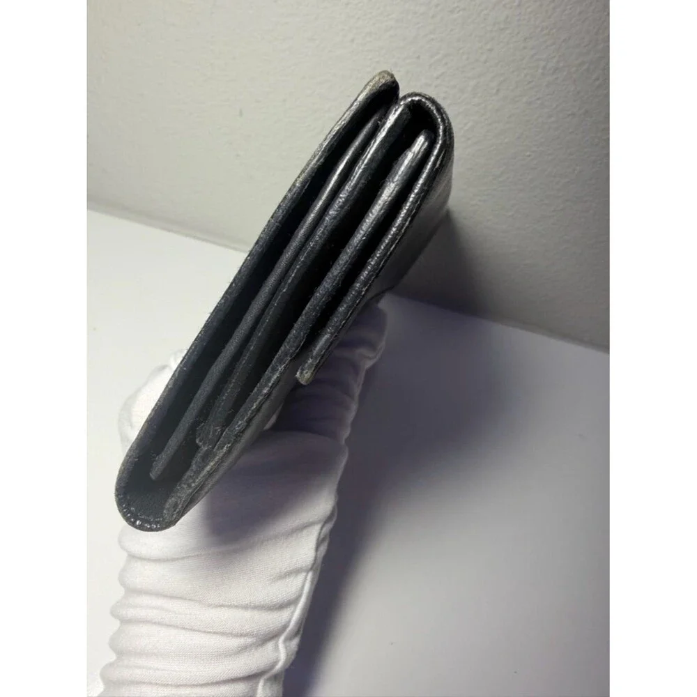 Black Leather Gucci Wallet with Silver 'G' Logo-COA included - Picture 9 of 16